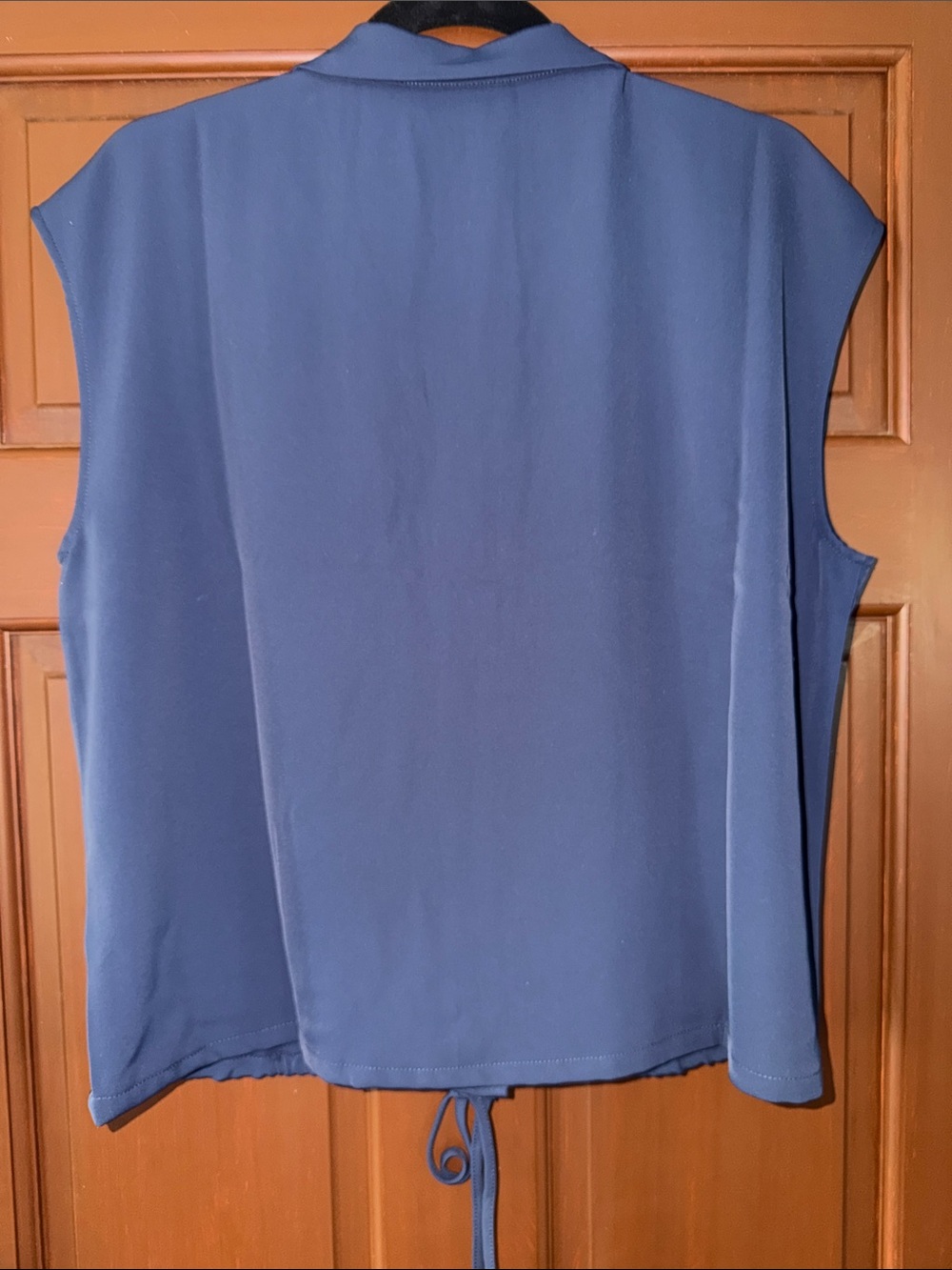 MELLODAY Navy Sleeveless Button-Front Tie-Hem Top - Picture 5 of 5